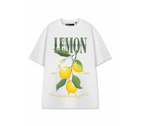 Show Me The Merch Womens White Lemon Short Sleeved T-Shirt - X-Large