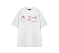 Show Me The Merch Women's White Short Sleeve T-Shirt | The Bride Graphic Tee for Her | Novelty Bridal Apparel | Women's Wedding Party Gift