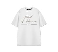 Show Me The Merch Womens White Short Sleeved Graphic Tee | Maid of Honour T-Shirt | Bridal Party Apparel for Her | Womens Bridesmaid Gift