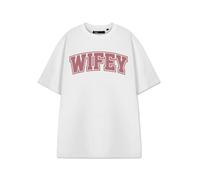 Show Me The Merch Womens White Wifey Short Sleeved T-Shirt - Medium