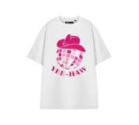 Show Me The Merch Womens White Yee-Haw Short Sleeved T-Shirt - Large