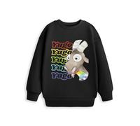 Show Me The Merch Yugo Unisex Kids Black Rainbow Sweatshirt - 5-6 Years