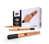 SHOW-ME - Triangular Whiteboard Markers | Drywipe, Erasable Black Medium Tip 2mm Line | Classroom Board Writing Pens with 1-day Cap-off, Box of 100