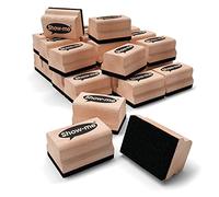 Show-Me Whiteboard Eraser Pack, Mini Erasers For Drywipe Boards & Chalkboards in Schools, Versatile & Easy-To-Use Whiteboard Rubber, For Classrooms Or On-The-Go, Wooden White Board Eraser - A1, 30PK