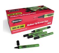 Show-me Drywipe Marker Medium Tip Slim Barrel Black (Pack 200) - CP200