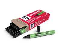 SHOW-ME - Whiteboard Markers | Drywipe, Erasable Black Medium Tip 2mm Line | Classroom Board Writing Pens with 3-Day Cap-off, Box of 10