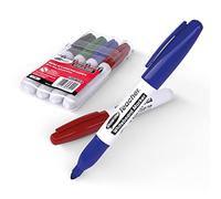SHOW-ME Whiteboard Pens Pack, Marker Pens For Whiteboard, Long-Lasting Whiteboard Markers With Easy-Fit Lids, Ideal For Teachers, Comfortable & Safe Dry Wipe Markers With Bullet Tips, 4PK