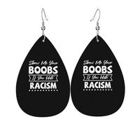 Show Me Your Boobs If You Hate Racism Women Earring Anti-Oxidation Dangle Earrings Teardrop Shape Drop Earrings For Party Wedding Banquet