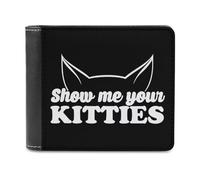 Show Me Your Kiddies Bifold Wallet PU Leather Slim Purse Pocket Wallet with Card Holder for Office Travel