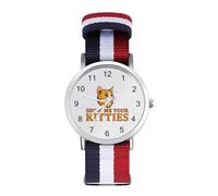 Show Me Your Kittie's Watch for Men Women Fashion Analog Watches Sport Nylon Strap Casual Wristwatch