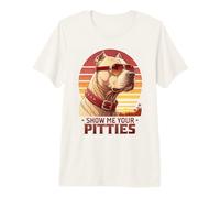 Show Me Your Pitties Funny Pitbull Lover Humor Premium T-Shirt