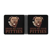 Show Me Your Pittie's Wallet PU Leather Bifold Wallet Slim Front Pocket Mini Purse Card Slots Holder for Women Men