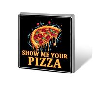 Show Me Your Pizza Square Badge Metal Lapel Pins Brooches for Clothing Decoration
