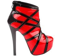 SHOW STORY Chic Sassy Red Pull-On Vogue Latest Stylish Pumps,LF80858RD40,7UK,Red