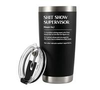 Show Supervisor Definition Coworker Gifts Sarcastic Boss Manager Leader Funny Vacuum Insulated Tumbler Travel Mug Stainless Steel With Straw Removable Lid 20 oz Black