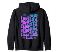 Show Support for Women's Rights in Retro Colorful design Zip Hoodie
