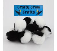 Show The Crow 10 x 50mm Pom Poms Black & White