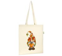 Show The Crow Halloween Cotton Tote Bag - Gnome with Pumpkin Reusable Trick or Treat Bag - Premium 100% Cotton Canvas Shopper & Party Favor Bag for Kids & Adults