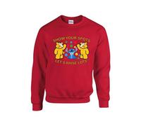 Show Your Spots Pudsey Stitch Jumper, Bear Pudsey Sweatshirt, Spotty Day Jumper, Children Need Sweatshirt, Let's Raise Lots! School Event Unisex Top (Red, 5 Years)