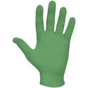 SHOWA 6110PF Disposable Biodegradable Nitrile Powder Free Work Glove, 240mm long, .1mm thick, Green, L(Pack of 100)