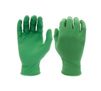SHOWA 6110PF Disposable Biodegradable Nitrile Powder Free Work Glove, 240mm long, .1mm thick, Green, L(Pack of 100)