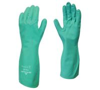 Showa 730 Flock Lined Nitrile Gauntlet Gloves - Green - Size 9/L (Pair)