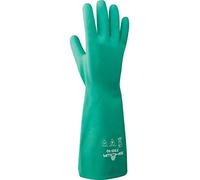 SHOWA 730 Nitrile Cotton Flock-lined Chemical Resistant Glove, Large (Pack of 12 Pairs)