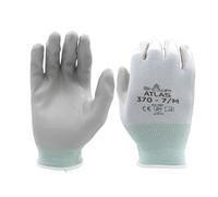 SHOWA Atlas 370W Nitrile Palm Coating Glove, White, Large (Pack of 12 Pairs)