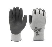 SHOWA Atlas 451M-08 Palm Coating Natural Rubber Glove, 10-Gauge Insulated Seamless Knitted Liner, General Purpose Work, Medium (Pack of 12 Pairs)