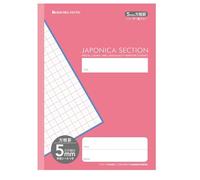 Showa Note Japonica Section JS-5P 00205601 B5 Size, 0.2 inch (5 mm) Grid, Pink, Set of 10