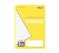 Showa Notebook, Japonica Section, Study Book, Compatible with All Subjects, 0.2 inch (5 mm) Square Ruling (+ Letter Leader), A4 Size, Pack of 5, Yellow 05005401 * 5