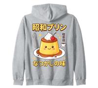 Showa Pudding Retro Japanese Kissaten Cafe Nostalgic Dessert Zip Hoodie