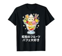 Showa Retro Fruit Parfait Kawaii Japanese Cafe Dessert Art Value Graphic T-Shirt
