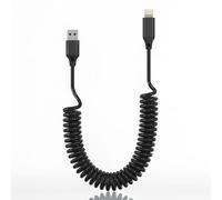 SHOWAIST Coiled Lightning Cable, Retractable & Tangle-Free iPhone Charger With Data Sync, Short Cord for iPhone/Pad/Pod