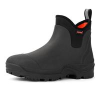 Showave Ankle Rain Boots Men Insulated Rubber Boots For Men Garden Waterproof Boot Mud Lightweight Booties For Farming Fishing Outdoor, Black, 5 UK