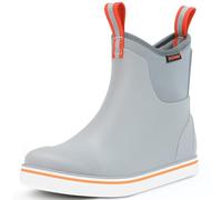 Showave Men's Deck Boots Waterproof Ankle Rubber Rain Boots for Boating Sailing Fishing, Grey, 5 UK