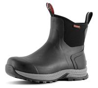 Showave Men's Rain Boots Waterproof Excursion Rubber Boots Insulated Mud Booties for Trekking Gardening Farming Camping Fishing and Chore Work, Black, 14