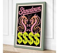 Showdown Snakes Retro Canvas Wall Art Print 30x20 Inch