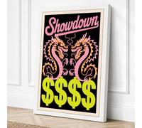 Showdown Snakes Retro Canvas Wall Art Print 30x20 Inch (76 x 51 cm)