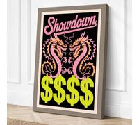 Showdown Snakes Retro Canvas Wall Art Print 36x24 Inch