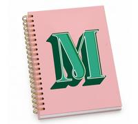 ShowDraven First Pink Notebook Diary For Girls, Personalized Custom Cute Laptop Diaries for Women Teens, Customised Monogram Gifts for Women Teenagers, Binding Spiral Notebook