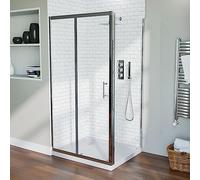 Shower 1000 mm Sliding Door with 900 mm Frameless Glass Side Panel Screen
