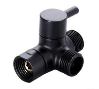 Shower Arm Mounted Diverter Three-Way Water Flow Control Pause Mode Solid Brass Construction 12-Inch IPS Inlet NPT Outlets Compatible With Handheld And Fixed Showerhead Easy Install(black)