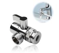 Shower Attachment Diverter Valve for Bath Taps | Faucet Adapter Chrome M20 x M22 | Add Shower to Bath | 20mm / 22mm Diverter for Faucet, Shower Hose Connector & Tap Attachment