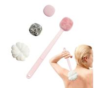 Shower Back Brush - Double Sided Dense Bristles with Long Non-Slip Handle | Body Brush for Back Cleaning | For Home Bathroom Apartment and Travel