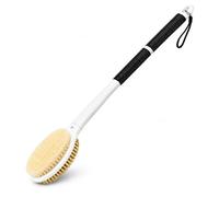 Shower Back Brush with Long Handle 44cm, Double Sided Bath Brush for Men and Women, Rubber Back with Exfoliating Hard Bristles and Soft Bristles for Massage