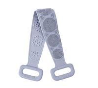 Shower Back Scrubber with Two Pull Handles, Gray blue | Raised Nubs and Fine Bristles, Multiple Textured Zones, Suitable for Washing the Back, Arms, Legs and Feet