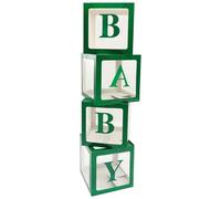 Shower Balloon Box with Letters Green Paper Decorations