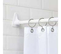Shower Bath Curtain Rail Pole Track White L Or U Shaped