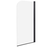 Shower Bath Screen 140 x 80 cm Black LAPAN